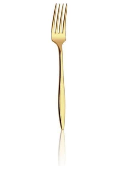 Carmen Titanyum Gold 6 Adetyemek  Kaşık 6 Adet Yemek Çatal Gold