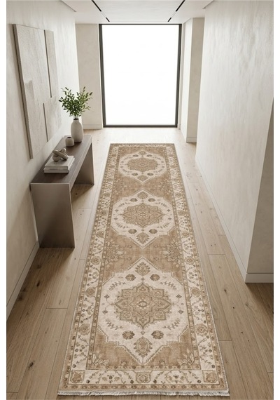 Yolluk Halı Kaymaz Taban Yıkanabilir Leke Tutmaz Kilim Özel Ölçü Koridor Halısı 3027-2 Çok Renkli