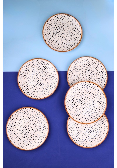Tabak Evi Porselen Spotty Pasta Tabağı 19,50cm Sp1 6 Kişilik 6 Parça Çok Renkli