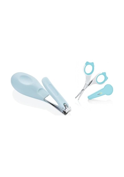 Çıtçıt Makas + Kapaklı Makas Bebek Tırnak Makası Seti, Mavi