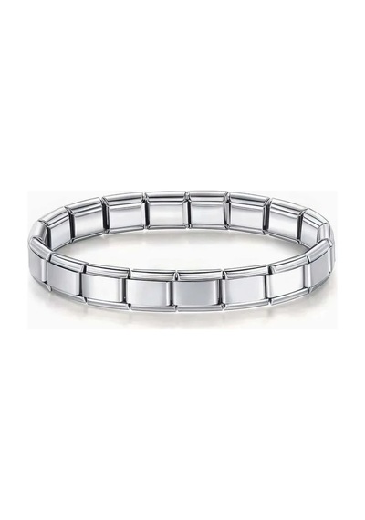 Anti Stres Esnek Denge Bilekliği Paslanmaz Çelik Metal Italyan Charm Bileklik Çelik Gri