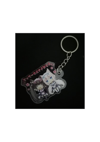 Owl Bag Nekopara Chocola And Vanilla Karakterleri Desenli Acrylic Anahtarlık Çanta Süsü Çok Renkli
