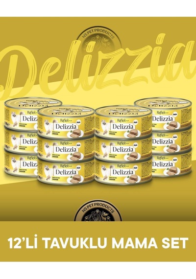Plus Delizzia Yetişkin Tavuklu Pate Kedi Maması 12x85 Gram