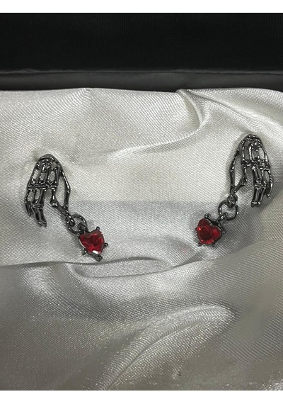 Dükkan Design Taşlı Gotik Küpe Antrasit