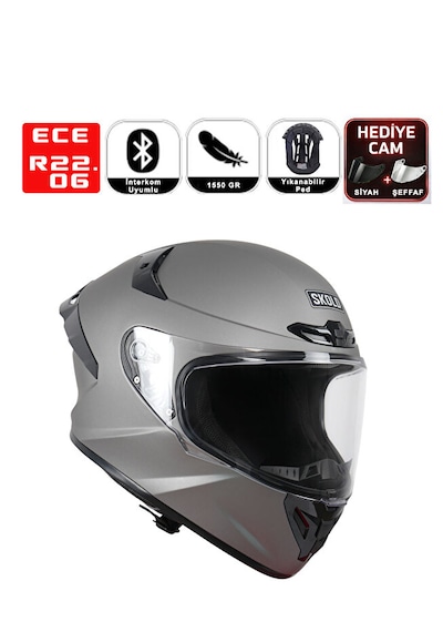 Skold Rapid Kapalı Kask Ece-22.06 Titanyum Gri