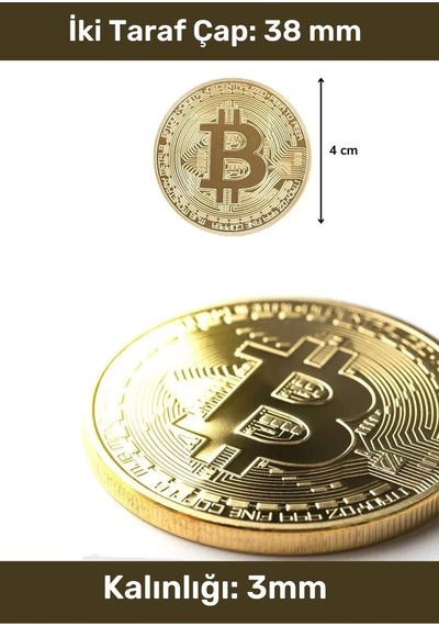 Deluxe Series Kutulu Hediyelik Kripto Hatıra Koleksiyon Bitcoin Madeni Para Altın Rengi 2 Adet
