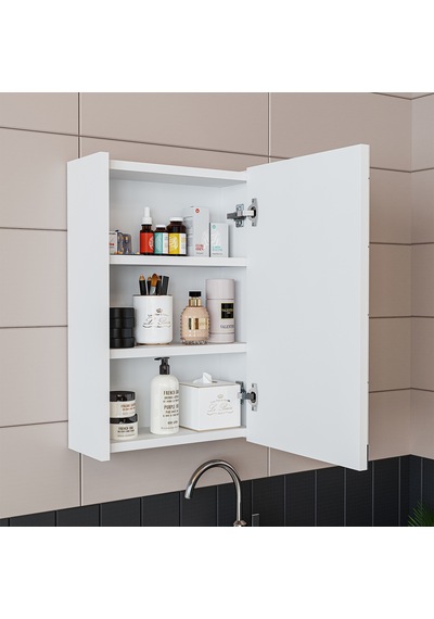 Roomart Ayaksız Tek Kapaklı Lavabolu 50 Cm Banyo Dolabı Mat Beyaz