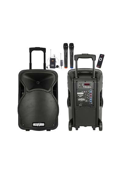 Lastvoice LS-P1912EX 12 " 800 W Portatif Taşınabilir 3 Mikrofonlu Seyyar Ses Sistemi