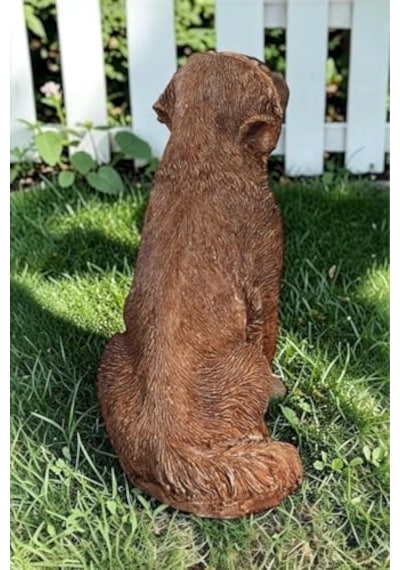 Dekoratif 35cm Kahverengi Çoban Köpeği Ev Balkon Bahçe Dekorasyon Bohem Biblo Heykel Diğer