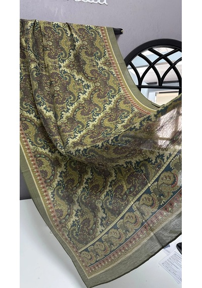 Aminenesil Modal İpek Şal Haki Renk 75217263
