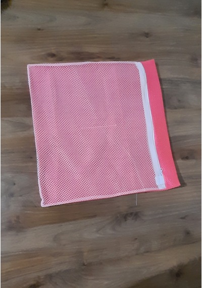 Pembe Fermuarlı - Hassas Çamaşır Terlik Ayakkabı Yıkama Filesi Bü