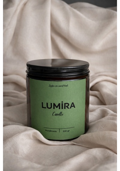 Amber Kavanoz Soya Wax Kokulu Mum Kahverengi