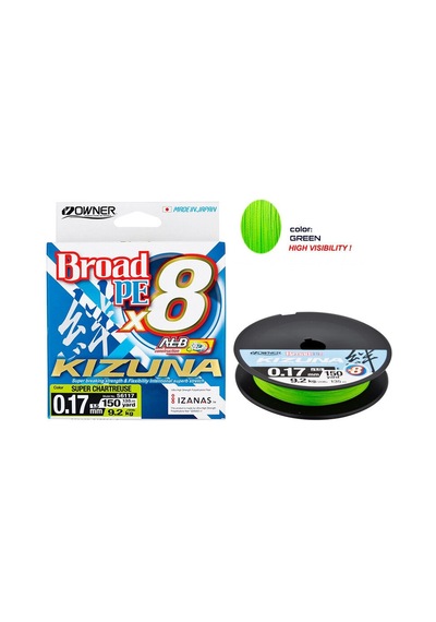 Kizuna 56117 Pe 135m Alb Construction X8 Super Chartreuse İp İsina 0,15mm