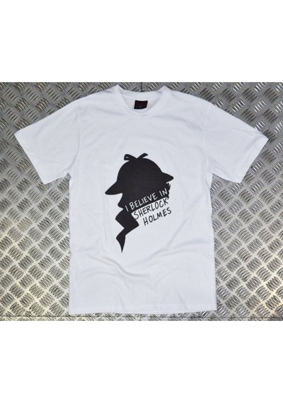 Stoned&Fame Sherlock Baskılı T-shirt Beyaz