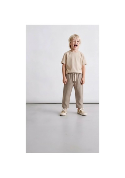 Poala Kids Yazlık Balon Pantolon Kahverengi