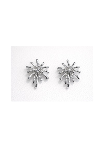Wisher Gümüş Renkli Palmiye Figürlü Şık Tasarım Silver Gri Küpe