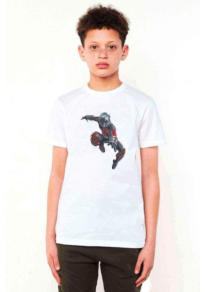 Ant Man Karınca Adam Jump Baskılı Unisex Çocuk Beyaz T-Shirt