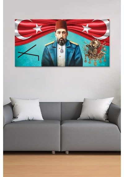 Sultan Abdülhamid Han Osmanlı Arması Çepni Simgesi Kanvas Tablo 7 Farklı Ölçü