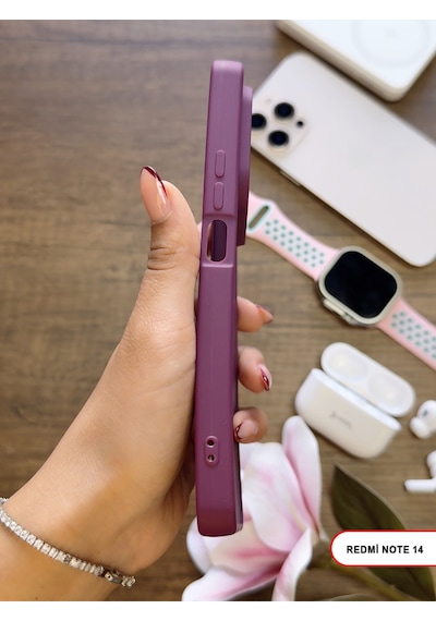 Redmi Note 14 4g / 5g Uyumlu Kamera Korumalı Darbeye Dayanıklı Renk Atmayan Keep Silikon Kılıf Mor