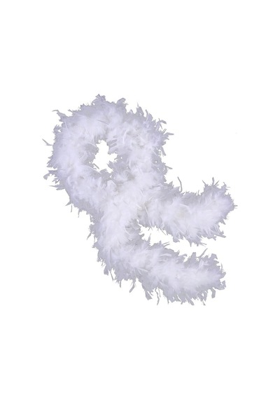 Beyaz Renk Kabarık Kalın Otriş Boa Tüy 6 Cm Genişlik 180-200 N712