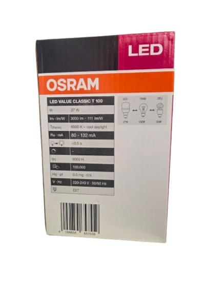 Osram Value Clt 27w/865 Beyaz 230v E27 Tr Led Jumbo Torch Led Ampul 3000lm 1