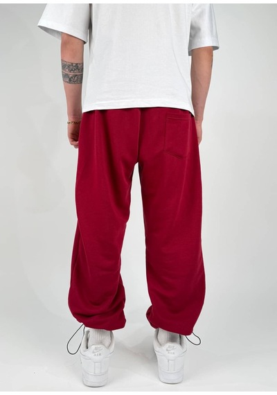 Zaee Yazlık Revenge Oversize Taşlı Eşofman Altı Bordo