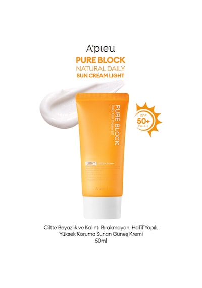 Missha Yapışkan His Bırakmayan Güneş Koruyucu Apıeu Pure Block Daily Sun Cream Ex Spf50/PA 50 ML