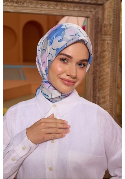 İpekhan Marrakech Koleksiyon Soft Eşarp 1209 - 12 Mavi/lila Mavi-lila-12