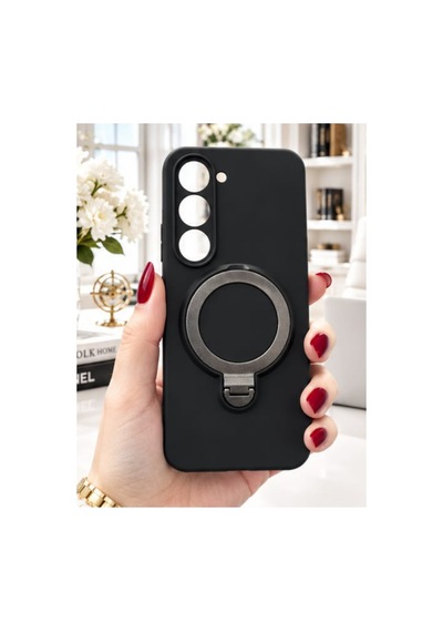Tecno Spark 40 Pro İle Uyumlu 360 Derece Dönebilen Kalın Metal Magsafe Halka Stantlı İçi Kadife Korumalı Ultra Lüx Premium Silikon Kılıf Siyah Tecno Spark 40 Pro İle Uyumlu 360 Derece Dönebilen Kalın Metal Magsafe Halka Stantlı İçi Kadife Korumalı Ultra Lüx Premium Silikon Kılıf Siyah