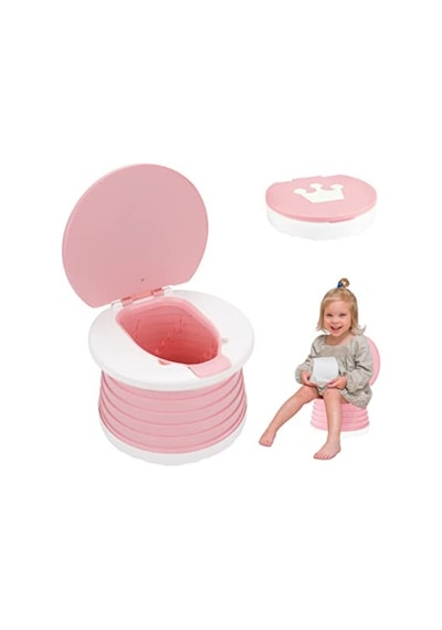 MooieBaby's Katlanabilir Çocuk Tuvaleti, Carry Potty,Pembe