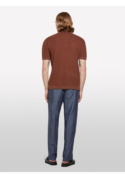 %100 Pamuk Triko Polo T-shirt Erkek Kahverengi Polo - 325p1094s300m. Kahverengi