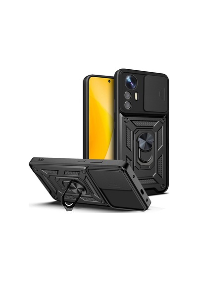 Xiaomi Mi 12 Lite Kılıf Magnetik Standlı Kamera Korumalı Zore Sürgülü Vega Kapak