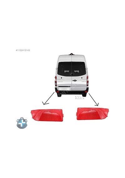 Volkswagen Crafter - Mercedes Sprinter 2006-2016 Tampon Reflektörü Arka Sağ Oem No: A9068260040
