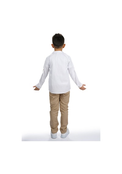 Mnk Baby & Kids Gömlek , Pantolon , T-shirt 3parça Erkek Çocuk Takım Mnk1754 Beyaz