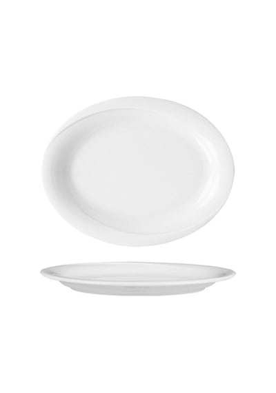 Güral Porselen X-tanbul Otel 24x18.5 Cm Kayık Tabak Dekorsuz Xt24ky00 1 Adet - Beyaz