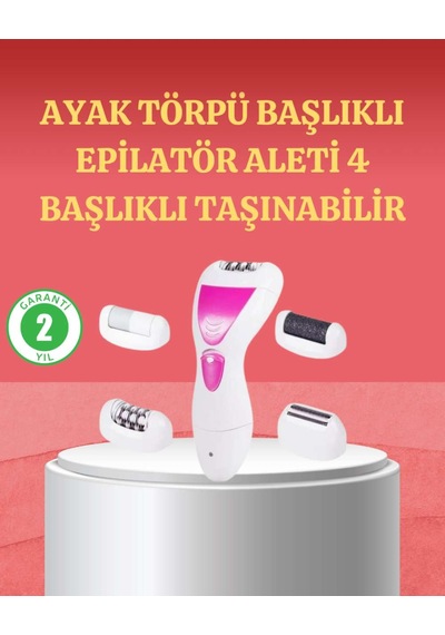 4 Başlıklı Kablosuz Şarjlı Epilasyon Cihazı