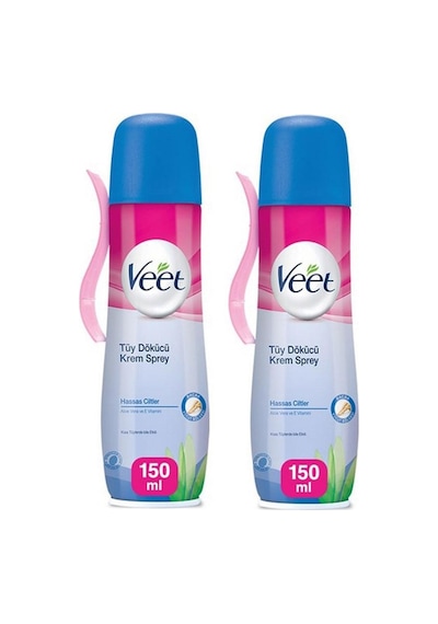 Veet Hassas Ciltler için Tüy Dökücü Sprey Krem 2 x 150 ML
