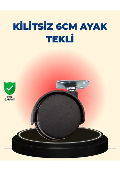 Home Masa Ve Sehpa İçin 6 Cm Kilitsiz Ayak Tekli Çok Renkli