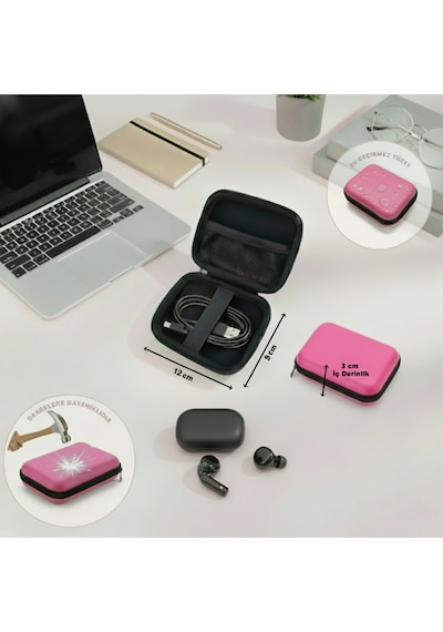 Organizer Mini Çanta, Şarj Aleti, Mini Kulaklık, Kablo, Bellek, Sd  Kart  Taşıma Çantası