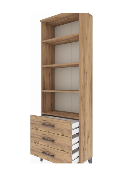Arges Dolap 4 Raflı 3 Çekmeceli 60x30x182 Çam-çam Atlas Çam