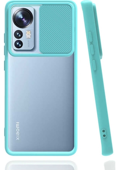 Kilifone - Xiaomi Uyumlu Mi 12 - Kılıf Slayt Sürgülü Arkası Buzlu Lensi Kapak - Turkuaz