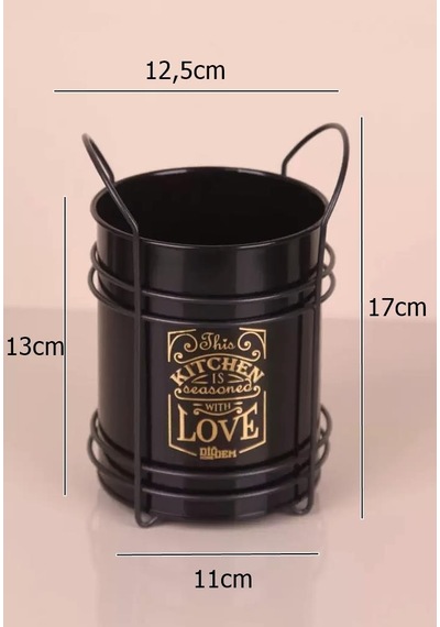 Zhlhome Siyah Standtlı Kaşıklık Organizer Kitchen Love