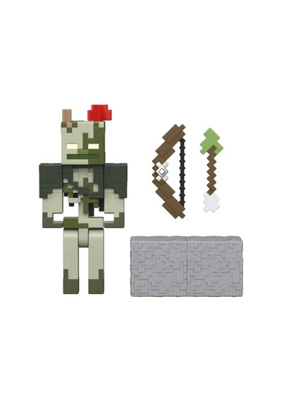 Minecraft Blok Oluştur Serisi Bogged Figürü Gtp08 8 Cm Aksesuar Ve Bloklu 6+