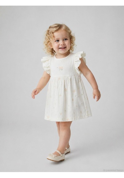 Biorganik Biorganic Sweet Garden 9-24 Ay Elbise - Ekru