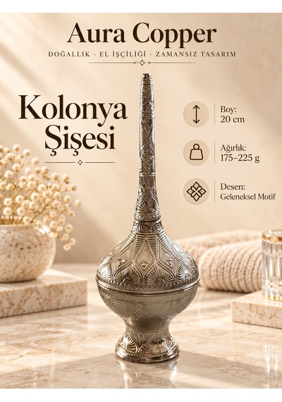 Dekoratif Kolonya Şişesi Osmanlı Motifli Geleneksel Hediyelik 20 Cm
