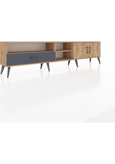 Arges Tv Ünitesi 3 Raflı Tek Çekmeceli 2 Kapaklı 220x30x51 Çam-çam/antrasit Atlas Çam/antrasıt - Atlas Çam Arges Tv Ünitesi 3 Raflı Tek Çekmeceli 2 Kapaklı 220x30x51 Çam-çam/antrasit Atlas Çam/antrasıt - Atlas Çam