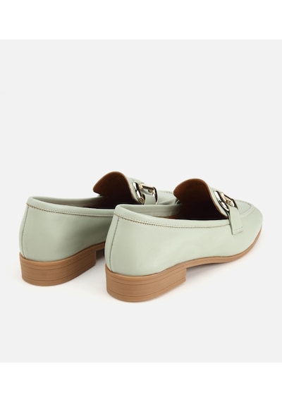 Hotiç Kadın Deri Açık Yeşil Toka Detaylı Klasik Loafer