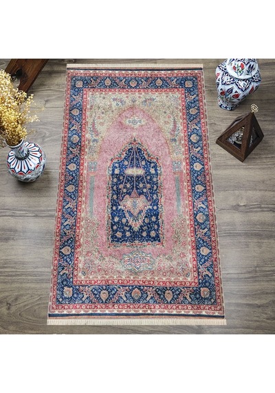 Dijital Baskılı, Yıkanabilir, Yumuşak Dokulu Çocuk Ve Yetişkin Seccade S-dot-sc06 Pembe