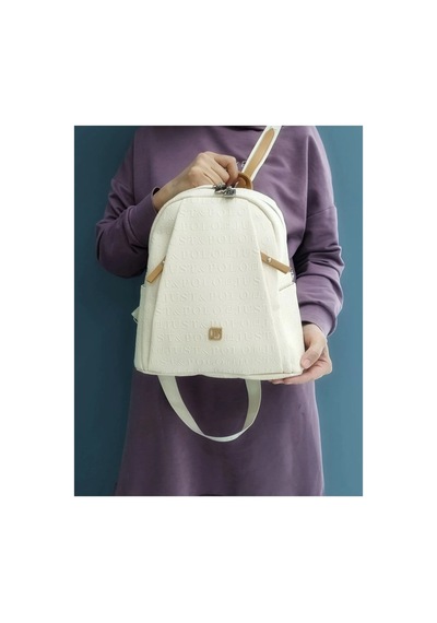 Krem Taba 4040 Orijinal Just Polo Kadin 9 Bolmeli Orta Boy Sirt Cantasi 31x29 Cm Krem - Taba