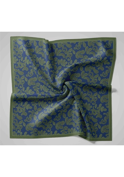 Silk Home Viskon Karışımlı Velora Eşarp Mor-yeşil Desenli İnce Dokulu Dökümlü 90x90 Çok Renkli